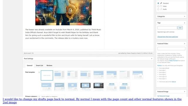 Wordpress: How to get the old Wordpress Draft Editor view back with the Word count? смотреть онлайн
