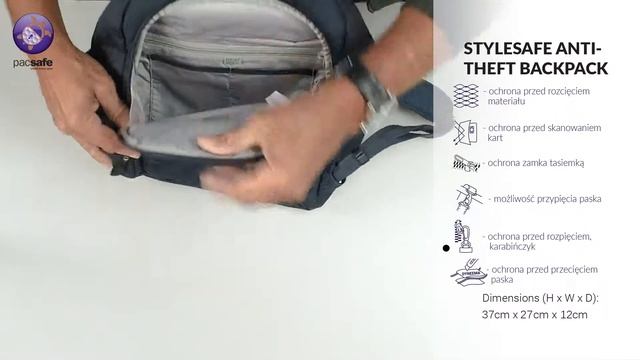 Plecak antykradzieżowy Pacsafe Stylesafe 12 litrów смотреть онлайн