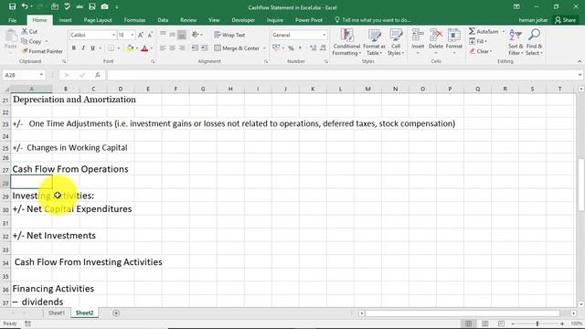 Make Cash Flow Statement in Excel смотреть онлайн