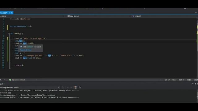 Изучаю С++ самостоятельно с нуля.Типы данных , вывод и ввод данных. смотреть онлайн