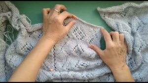 Французская кофточка. Как вязала.Ажурное вязание спицами.
