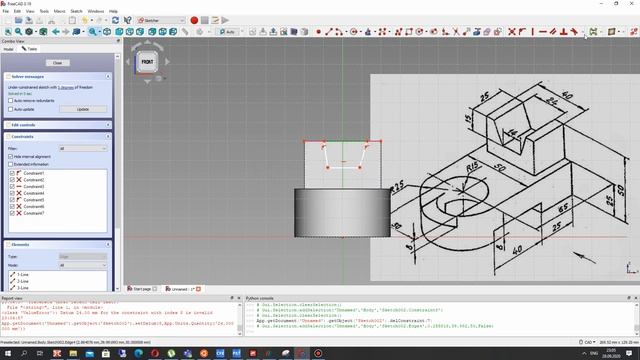 FreeCAD Tutorial | Exercise 18: Creation of 3D Model from 2D Draft for Begginers смотреть онлайн