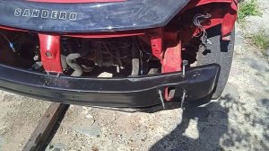 Sandero I 2009 устанавливаем усилитель бампера без сварочного аппарата