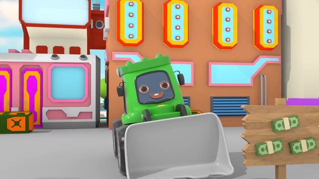 Wheel on the bus - baby song with parachute vehicles and fire trucks - Nursery Rhymes & Kids Songs смотреть онлайн