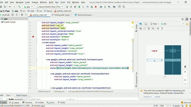 Log In Activity Design using #TextInputEditText , Android Studio (Java) смотреть онлайн