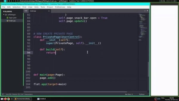 Flet Tutorial - Create Login Logout System