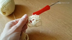 Узор крючком для занавески на кухню