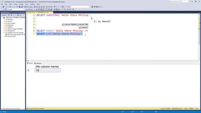 Extracting parts of strings: LEFT, RIGHT, SUBSTRING, LEN and DATALENGTH смотреть онлайн