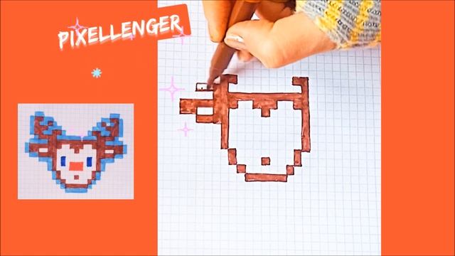 Как рисовать по клеточкам Оленя Простые рисунки Без чёрного фломастера How to Draw Pixel Art смотреть онлайн