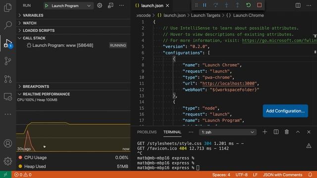 VS Code tips — Monitor CPU and memory in realtime while debugging JavaScript смотреть онлайн