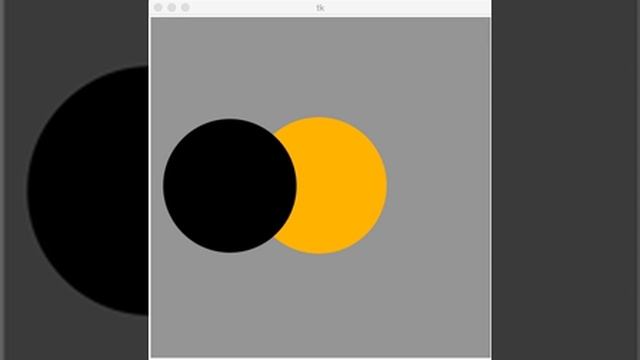 Simulation of a solar eclipse in Python tkinter canvas смотреть онлайн