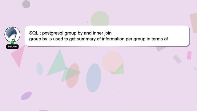 SQL : postgresql group by and inner join смотреть онлайн