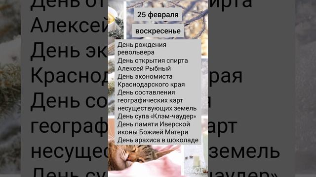 Праздники сегодня! 25 февраля 2024 воскресенье