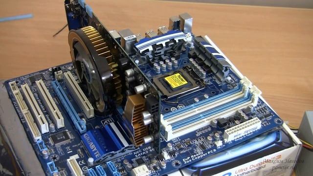 Установка и подключение видеокарты к материнской плате и блоку питания смотреть онлайн