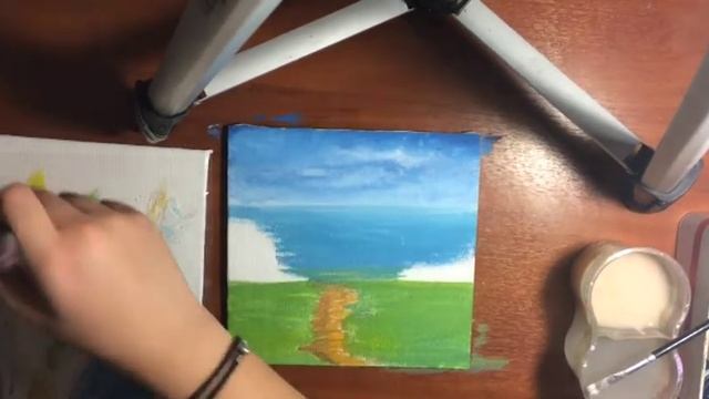 Тропинка к морю| Урок гуашью. смотреть онлайн