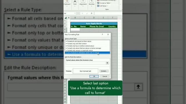 Auto apply border function in Excel with formula смотреть онлайн