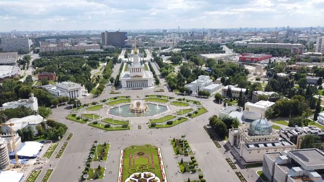 Moscow Russia Aerial Drone VDNH Москва Россия Аэросъемка ВДНХ смотреть онлайн