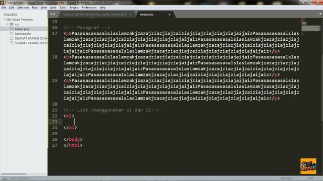 Membuat Script Heading, Paragraf, List, Image Sederhana Berbasis Web - HTML, PHP & CSS Part 2!!! смотреть онлайн