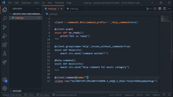 Discord.py groups and subcommands | Discord bot tutorial