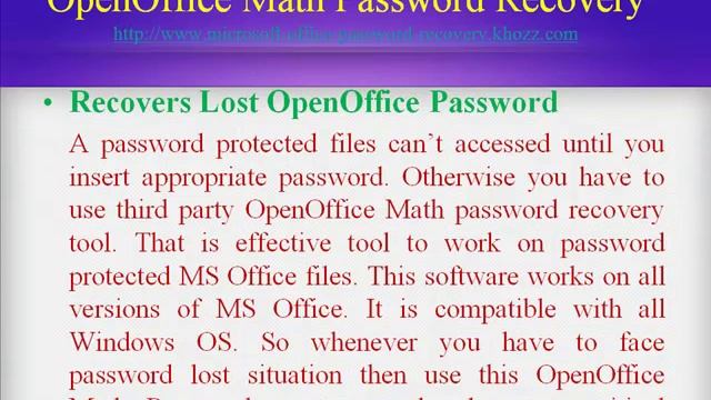 OpenOffice Math Password Recovery смотреть онлайн