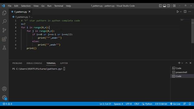 "F" Pattern in 2 min. ||Simple and easy code pattern in python. смотреть онлайн