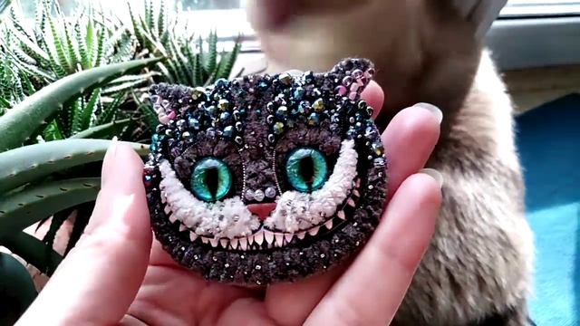 Брошь ручной работы Чеширский Кот. смотреть онлайн