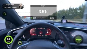 Geely Tugella 2023 rest  238 л.с  замер разгона 0-100