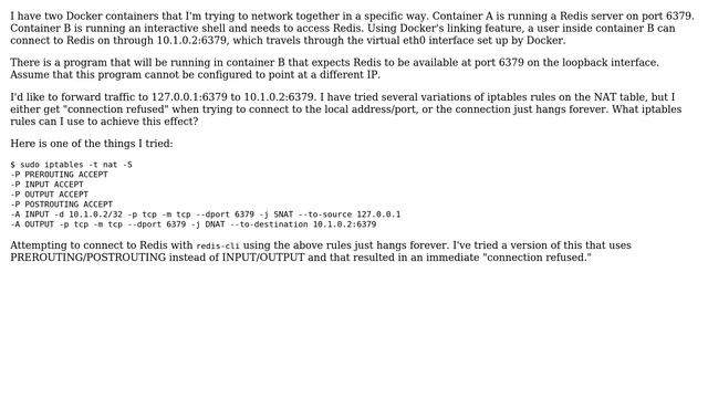 DevOps & SysAdmins: Forwarding a port on the loopback interface to a remote IP/port смотреть онлайн