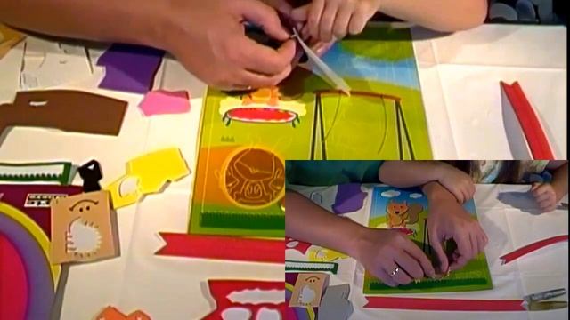 Веселые зверюшки. Аппликация с наклейками для детей смотреть онлайн