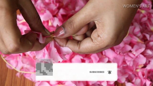 how to string arali flower garland easy method | pink arali flower garland for god смотреть онлайн