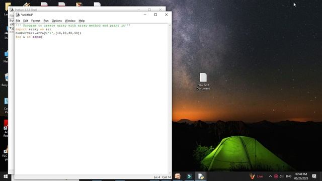 Python Program to create array and print it Using Array Method смотреть онлайн