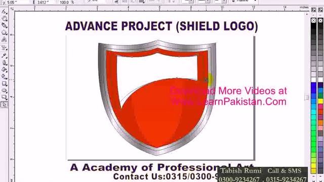 Логотип 120.Shield мечом в CorelDRAW, CorelDraw учебник в урду смотреть онлайн