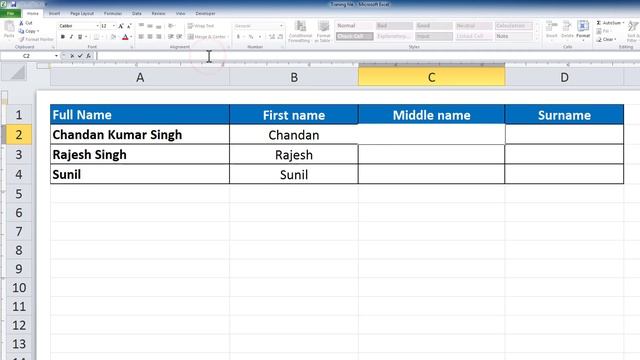 Split Full Name to First name Middle name and Last Name in Excel Bulk name split in excel formula смотреть онлайн