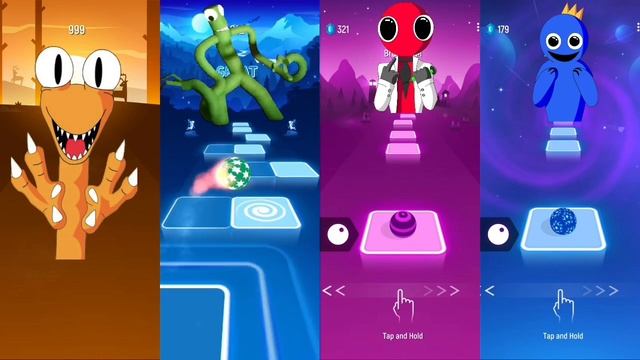 Rainbow Friends - Orange - Green - Red - Blue | Tiles Hop EDM Rush смотреть онлайн