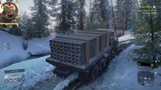 Bridge Repair - Fleetstar F2070A - SnowRunner Alaska EP2 | Logitech G29 смотреть онлайн