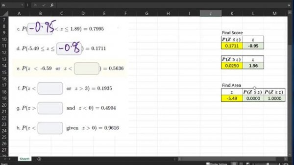 Normal distribution - Inverse lookup calculations
