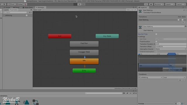 How to Animate Characters in Unity 3D | Animation Transitions With Booleans смотреть онлайн
