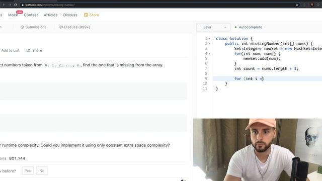 LeetCode 268 | Missing Number | Solution Explained (Java + Whiteboard) смотреть онлайн