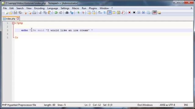 PHP beginners tutorial 3 - Echo смотреть онлайн