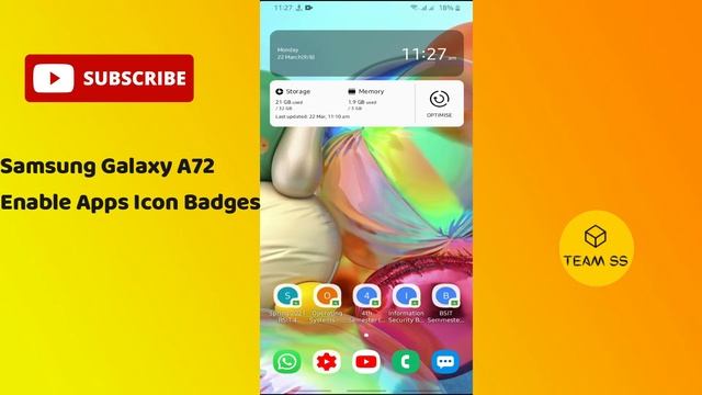 Enable App Icon Badges in Samsung Galaxy A72 | Any Samsung Device get notification badges | 2021 смотреть онлайн