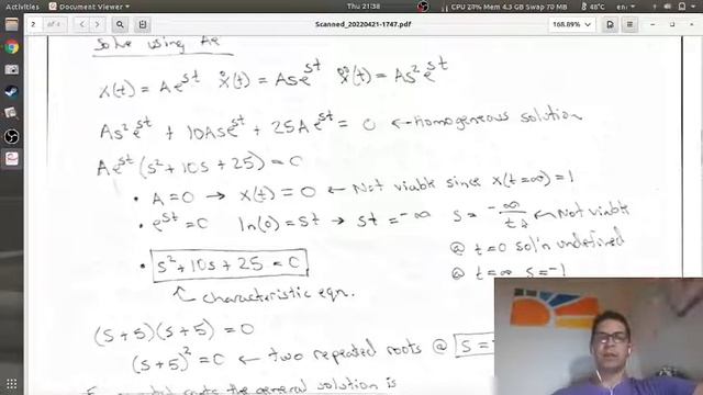 Solving a Critically Damped Second Order System Analytically (Ae^st and Laplace Transforms) смотреть онлайн