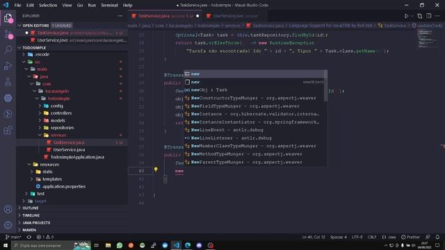Aula 10 - Criando o service para Task (Java Web) смотреть онлайн