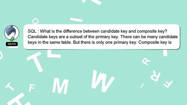SQL : What is the difference between candidate key and composite key? смотреть онлайн