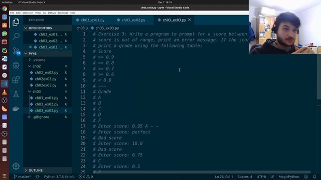 "Python for Everybody" Chapter 3 - Conditional execution (Solved Exercises) смотреть онлайн
