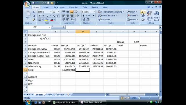 Excel 2007 Training - Basic Formulas смотреть онлайн