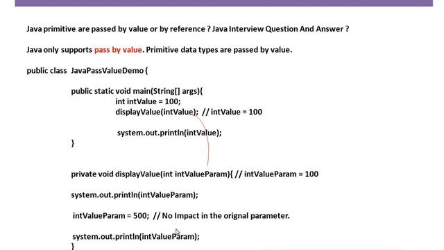 Java primitive are passed by value or by reference Java Interview Question And Answer смотреть онлайн