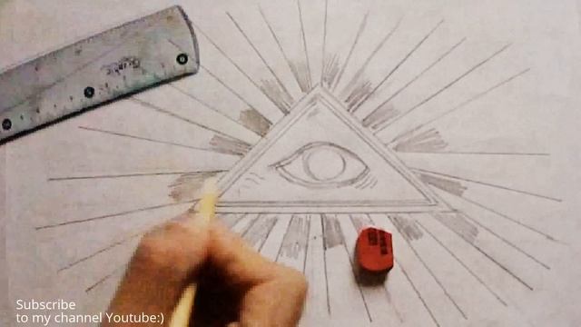 How to draw Mason Pyramid Illuminati (Ehedov Elnur) Как нарисовать Пирамиду Масонов смотреть онлайн