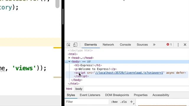 Refresh front and backend changes to browser with Express, LiveReload and Nodemon смотреть онлайн