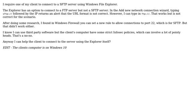 Windows: Connect to SFTP server using Windows File Explorer смотреть онлайн