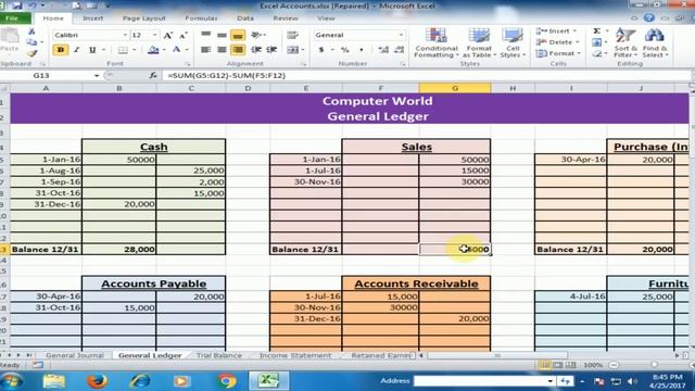 Excel Accounts : How to Create Simple Accounting Software in Microsoft Excel [Urdu / Hindi] смотреть онлайн